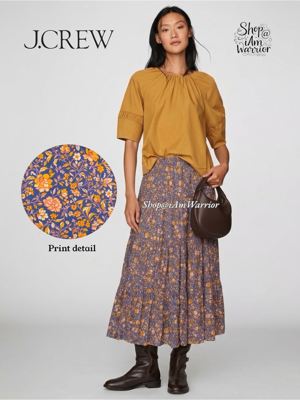 J.Crew Cottagecore Prairie Boho Tiered Floral Maxi Skirt shop@iAmWarrior